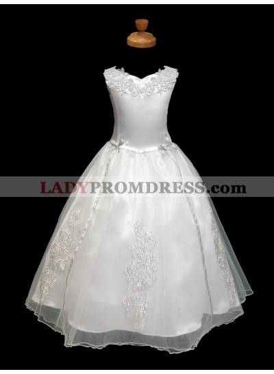 2023 Absorbing Best Selling Cute Applique V-neck Sleeveless A-Line First Communion Dresses