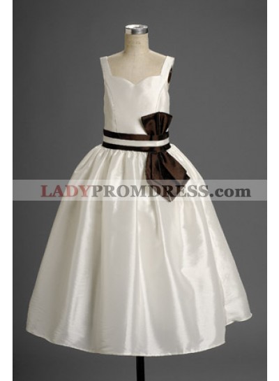 Cute A-line White s Sweetheart Straps Sash Cheap Actual First Communion Dresses