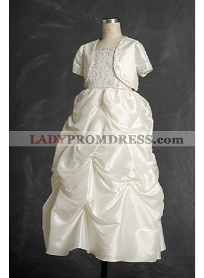 2023 New Style Princess Taffeta Floor Length Applique Hot Sale First Communion Gown / Dresses