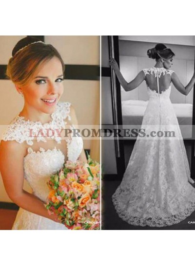Elegant A Line Sweetheart Sweep Train 2023 Lace Wedding Dresses