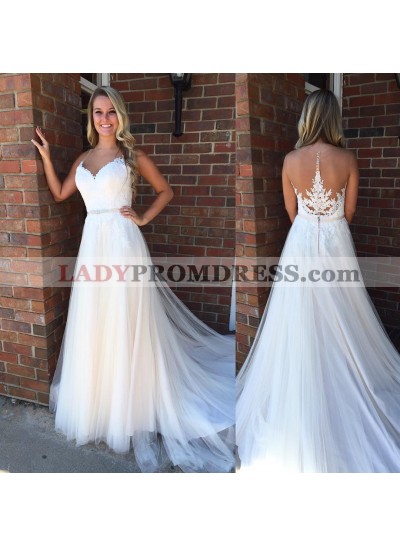 2023 Cheap Tulle A Line Sweetheart With Appliques Wedding Dresses