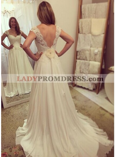 Cheap A Line Chiffon Sweetheart Lace 2023 Wedding Dresses