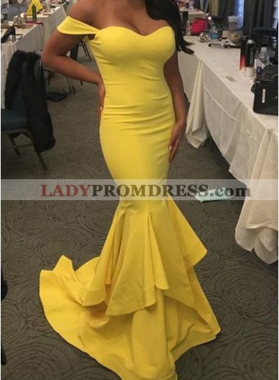 Sexy Trumpet/Mermaid Sweetheart Daffodil Prom Dresses 2023