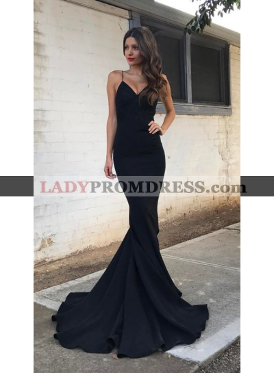 Sexy Trumpet/Mermaid Black Sweetheart 2023 Prom Dresses