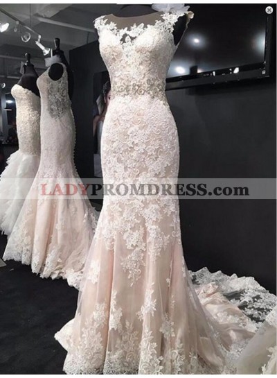 Attractive Sheath Tulle With Appliques 2023 Wedding Dresses