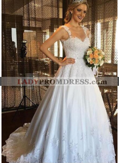 Classic A Line Sweetheart With Straps 2023 Wedding Dresses With Appliques