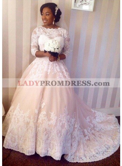 2023 Cheap A Line Court Train Sweetheart Lace Wedding Dresses