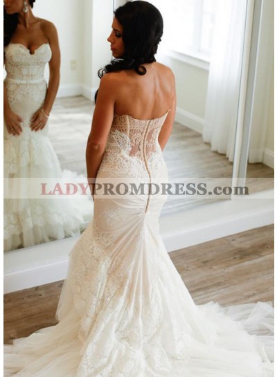 Sexy Mermaid Sweetheart Lace Layers 2023 Wedding Dresses