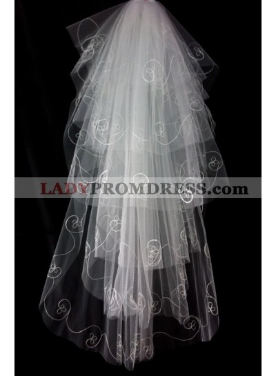 Quite Beautiful Wedding Veil With Embroidery