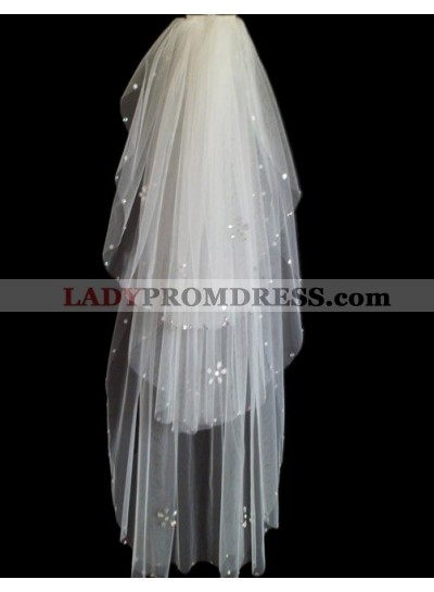 Quite Great 3 Layers Wedding Veil With Beading