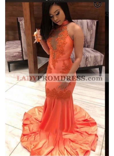 2022 New Designer Orange Mermaid Prom Dress