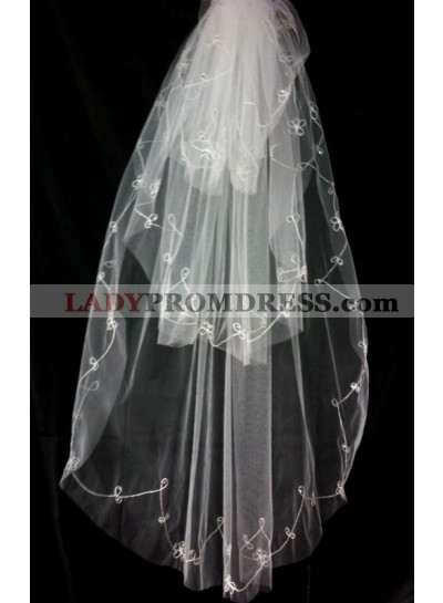 Very Great Wedding Veil With Embroidery