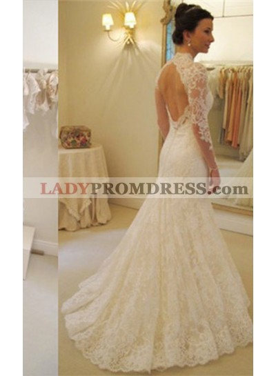 Charming Lace Sheath Long Sleeves Sweetheart 2023 Wedding Dresses