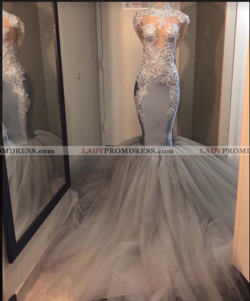 silver long gown dress