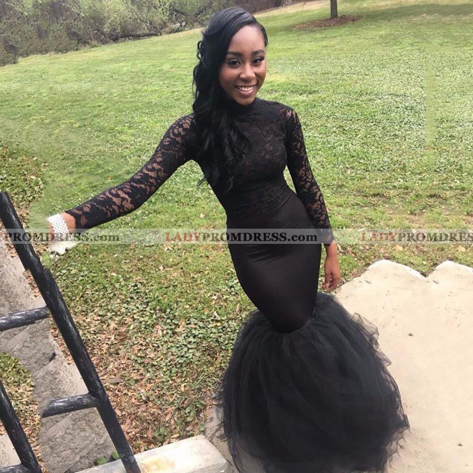 black mermaid lace dress