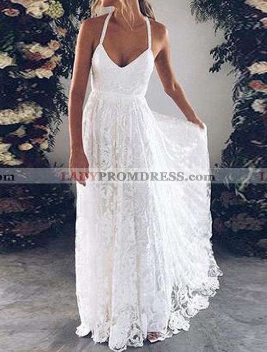 halter neck beach wedding dress