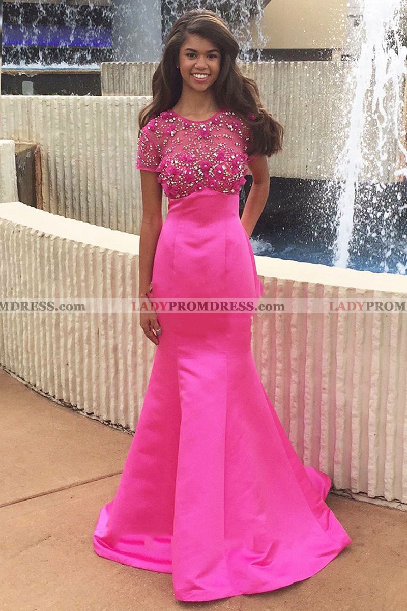 hot pink short formal dresses