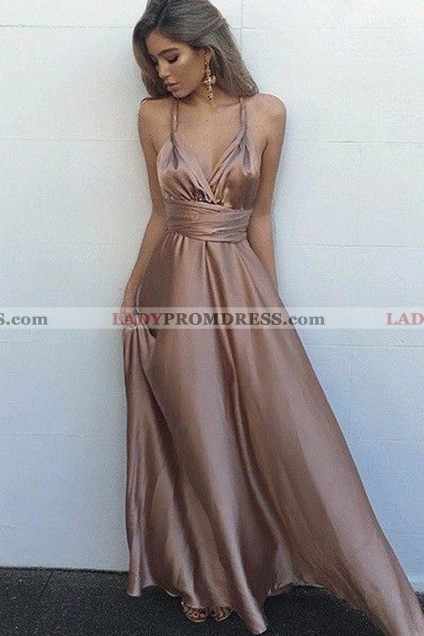 gold satin formal dress