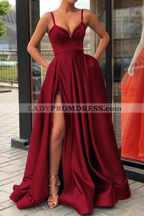 maroon long prom dress