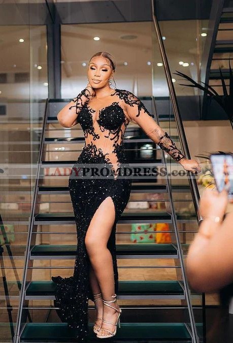 Unique design Black Sweetheart Long Sheath Formal Evening Dress With Appliques main image 1