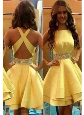 short yellow dress formal