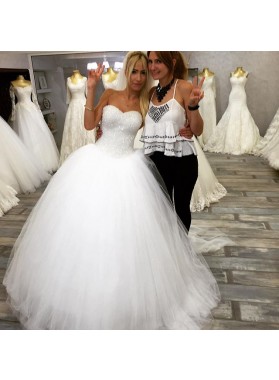 Ball Gown Sweetheart Sequence Tulle Princess Wedding Gown 2022