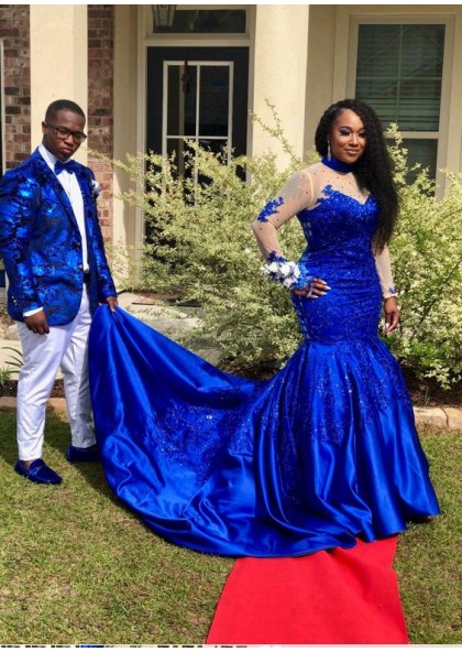 Royal Blue Plus Size Prom Dress Flash ...