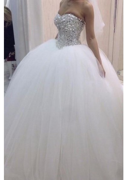 2024 Luxury Sweetheart Satin Long Ball Gown Wedding Dresses