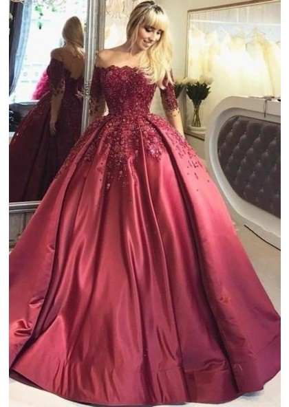 designer burgundy dress