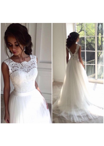 backless lace wedding gown