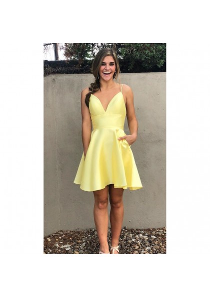 light yellow satin dress