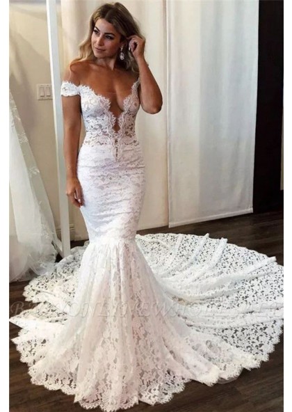 lace front wedding dress