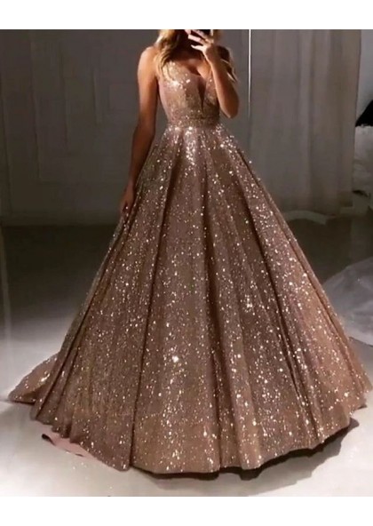 champagne ball dress