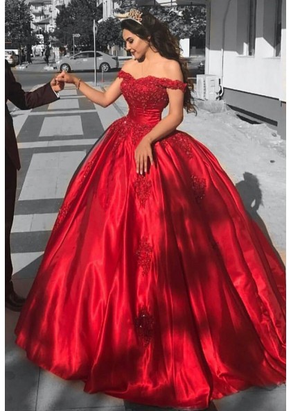 big red quinceanera dresses