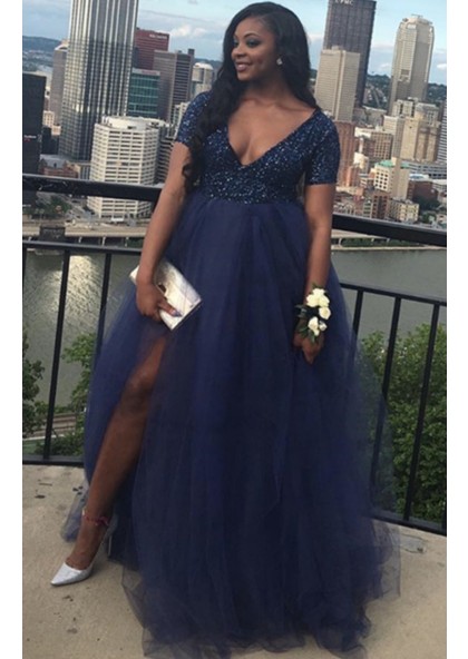 plus size prom dresses with slits