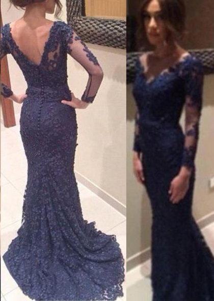 prom dress with mesh sleeves