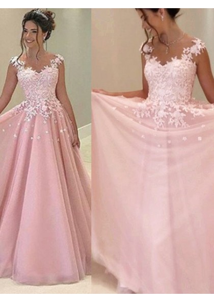 a line princess tulle prom dress