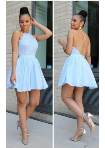 blue short formal dress