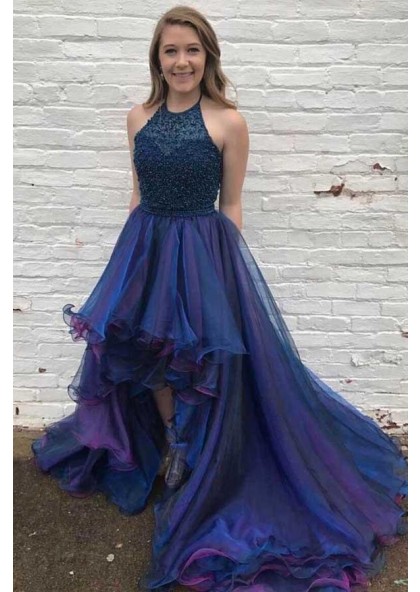 designer dresses navy blue
