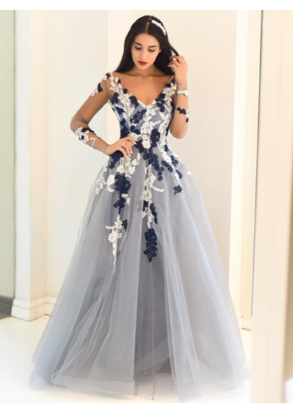 a line princess tulle prom dress