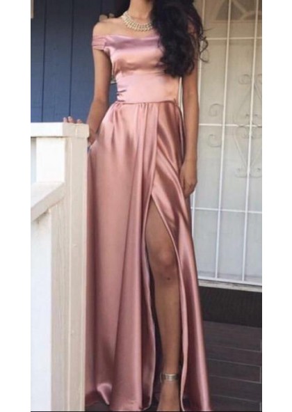 satin dusty rose dress