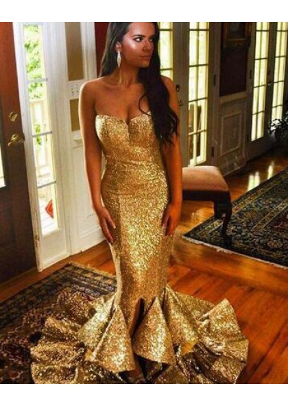 bronze prom dress