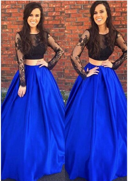 royal blue with black dress