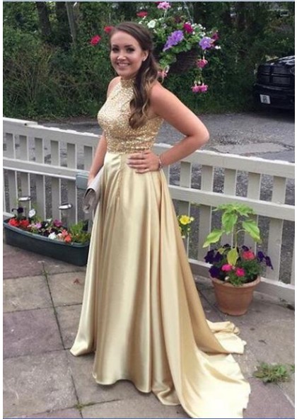 gold princess prom dress