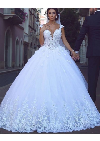 white dress ball gown